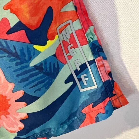 Neff Multicolor Floral Swim Trunks Board Shorts L Hawaiian Beach Tropical - Picture 5 of 5